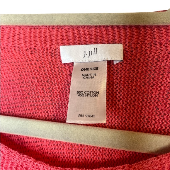 J Jill | Coverup/Poncho - one size cotton/nylon blend is stretchy - coral pink. - Picture 4 of 7